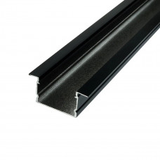 Врезной профиль для светодиодной ленты ЛПВ20 анодированный 20х30 2м Черный (цена 1м)