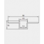 Профіль для світлодіодної стрічки в гіпсокартон під штукатурку з матовим розсіювачем 3м (ціна 1м) - фото №2