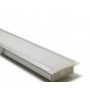 Алюминиевый профиль врезной двухрядный АЛ 16 с матовым рассеивателем, анод. 2м (цена 1м) - фото №3