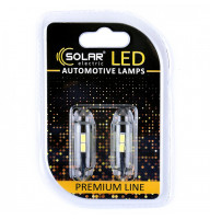 Лед лампа для авто T10 Premium Line 10SMD 5730+lens 6500K Solar