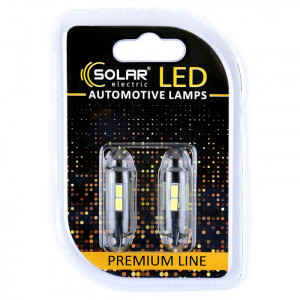 Лед лампа для авто T10 Premium Line 10SMD 5730+lens 6500K Solar