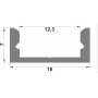 Профіль для LED стрічки ЛП 7 чорний без розсіювача 2м (ціна 1м) - фото №2