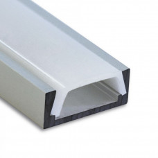 Алюминиевый профиль накладной Feron CAB262 с рассеивателем 2м анод. + 2 заглушки (цена 1м)