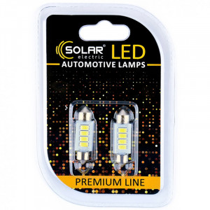 Лед лампа для авто T11x36 Premium Line 4SMD 5730 6500K Solar комплект 2шт