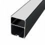 Алюминиевый профиль LS-50х70 с матовым рассеивателем 2м черный (цена 1м) - фото №1