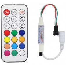 Контролер RGB SPI Dream IR DC5-24V 60W 5A 21 кнопок для адресуємої стрічки (інфрачерв. сигнал пульта)