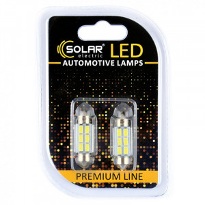 Лед лампа для авто T11x36 Premium Line 6SMD 5730 6500K Canbus Solar комплект 2шт