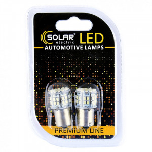 Лед лампа для авто S25 Premium Line 50SMD 3030 BA15s 6500K Solar комплект 2шт