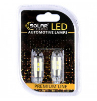 Лед лампа для авто T10 Premium Line 10SMD 5730+lens Canbus 6500K Solar комплект 2шт