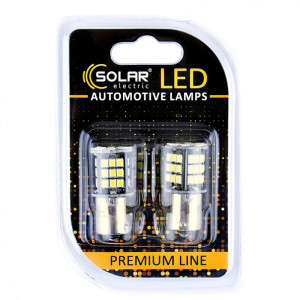 Лед лампа для авто S25 Premium Line 48SMD 2835 6500K Canbus Solar комплект 2шт