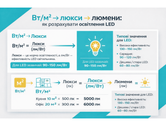 Скільки ват на квадратний метр освітлення?