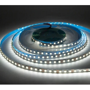 Лента 12 вольт 8 мм SMD 2835 120 д.м. IP20 холодный белый 6500К двойная плата PROFI (цена 1 м)