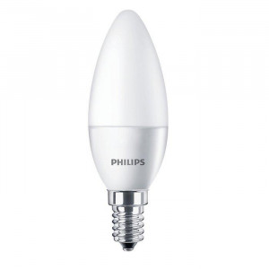 Светодиодные лампы, цоколь E14 C37, 4W 4000К нейтральный белый Philips