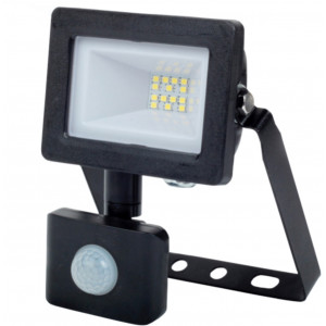 Прожектор светодиодный c датчиком движения SLP-10W SMD LED 6000K Д/Р BK