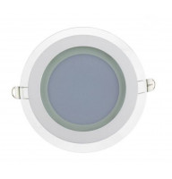 Врезной точечный светодиодный светильник Glass Rim 12W круг 3000К