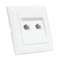 Розетка двойная компьютерная белая TINA Horoz Electric