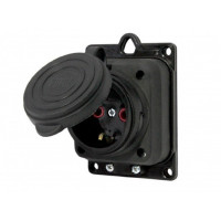 Колодка Gang Socket 1 гнездо 16А с крышкой и заземлением Horoz Electric