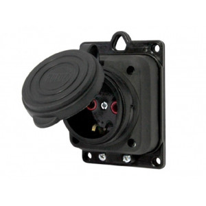 Колодка Gang Socket 1 гнездо 16А с крышкой и заземлением Horoz Electric