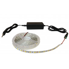 Набор светодиодной ленты 12V SMD 5050 (60 LED/m) IP20 теплый белый 5м + блок питания + коннектор