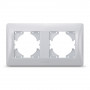 Рамка 2-місна Videx Binera пластик срібний шовк горизонтальна - фото №1