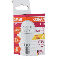 Лед лампа Osram 5,4Вт G45 E14 3000К тепле світло