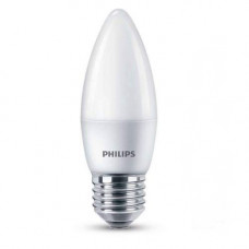 Лед лампа Philips Essential, цоколь E27, 6,5W, 4000К свічка