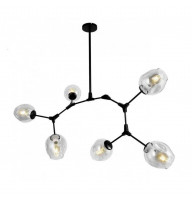 Люстра молекула на 6 ламп Е27 с прозрачными плафонами