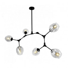 Люстра молекула на 6 ламп Е 27 з прозорими плафонами