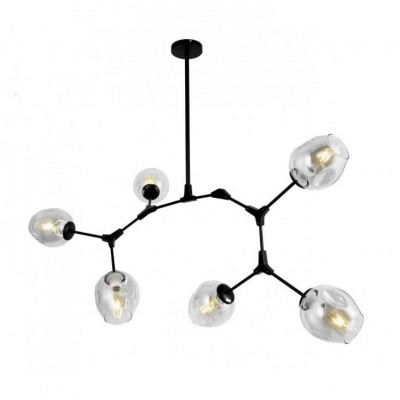 Люстра молекула на 6 ламп Е27 с прозрачными плафонами