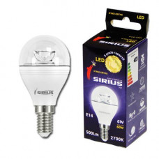 Светодиодные лампы LED 1-LS-1401 6W 2700K E14 G45 Sirius