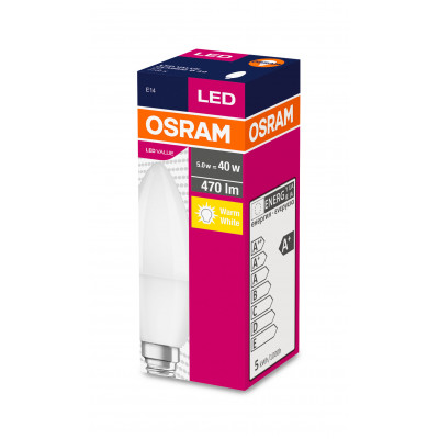 Лед лампа OSRAM B40 5W E14 2700K тепле світло