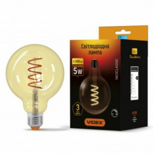 Филаментная лампа VIDEX G95FASD 5W E27 2200K 220V диммерная