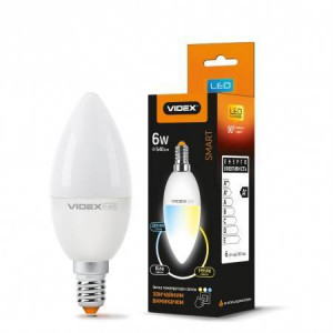 Светодиодные лампы C37eC3 6W E14 220V с регулировкой цветности Videx