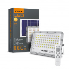 Прожектор на сонячній батареї VIDEX 1000LM 5000K 3.2V світлодіодний