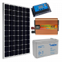 Комплект резервного питания Led Story Premium(солнечная панель 100Вт + ШИМ контроллер + инвертор 300Вт +АКБ 12V 9Ah 108Вт) - фото №1