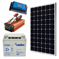 Резервное питание для дома Led-Story Премиум комплект солнечная панель 100Вт с контроллером, АКБ 40А 480Вт и Инвертором 12В 900Вт
