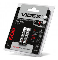 Акумулятори Videx HR03 / AAA 600mAh double blister/ комплект 2шт для безперебійного живлення (ціна 1 шт)