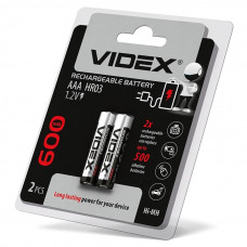 Акумулятори Videx HR03 / AAA 600mAh double blister/ комплект 2шт для безперебійного живлення