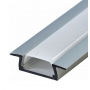 Алюминиевый профиль для светодиодной ленты АЛ-01-01 врезной с матовым рассеивателем, анод. 2м (цена 1м) - фото №1