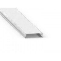 Алюминиевый профиль для светодиодной ленты АЛ-15-1 с матовым рассеивателем 2м (цена 1м) анодированный накладной