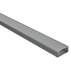 Алюминиевый профиль широкий для 2х LED лент Ал 15 с матовым рассеивателем, анодированный 2м (цена 1м)