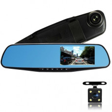 Автомобильный видеорегистратор зеркало L-9002, LCD 4.3", 2 камеры, 1080P Full HD