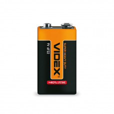 Батарейка сольова Videx 6F22/9V (Крона) 1шт SHRINK