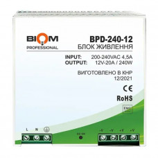 Блок питания Biom Professional DC12 240W BPD-240-12 20A под DIN-рейку