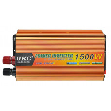 Інвертор напруги UKC 1500ВА 900Вт 12/220V універсальна розетка + клеми