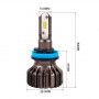 Діодна лампочка для авто H11 Carlamp LED Night Vision Gen2 5000lm 12V 25W 5500K комплект 2шт - фото №6
