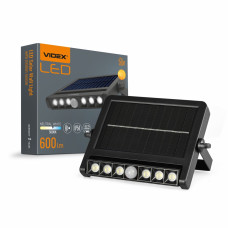 LED світильник настінний автономний VIDEX 600Lm 5000K IP54 Сенсорний на сонячній батареї