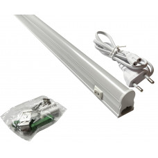 Мебельный линейный светодиодный светильник Т5 600мм 9Вт 6500К с кабелем 1м
