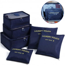 Набір дорожніх сумок 6 шт Laundry pouch синій для білизни та речей
