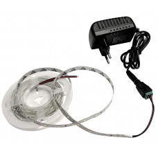 Набор светодиодной ленты 12В SMD 2835 (60 LED/m) IP20 холодный белый 5м + блок питания + коннектор